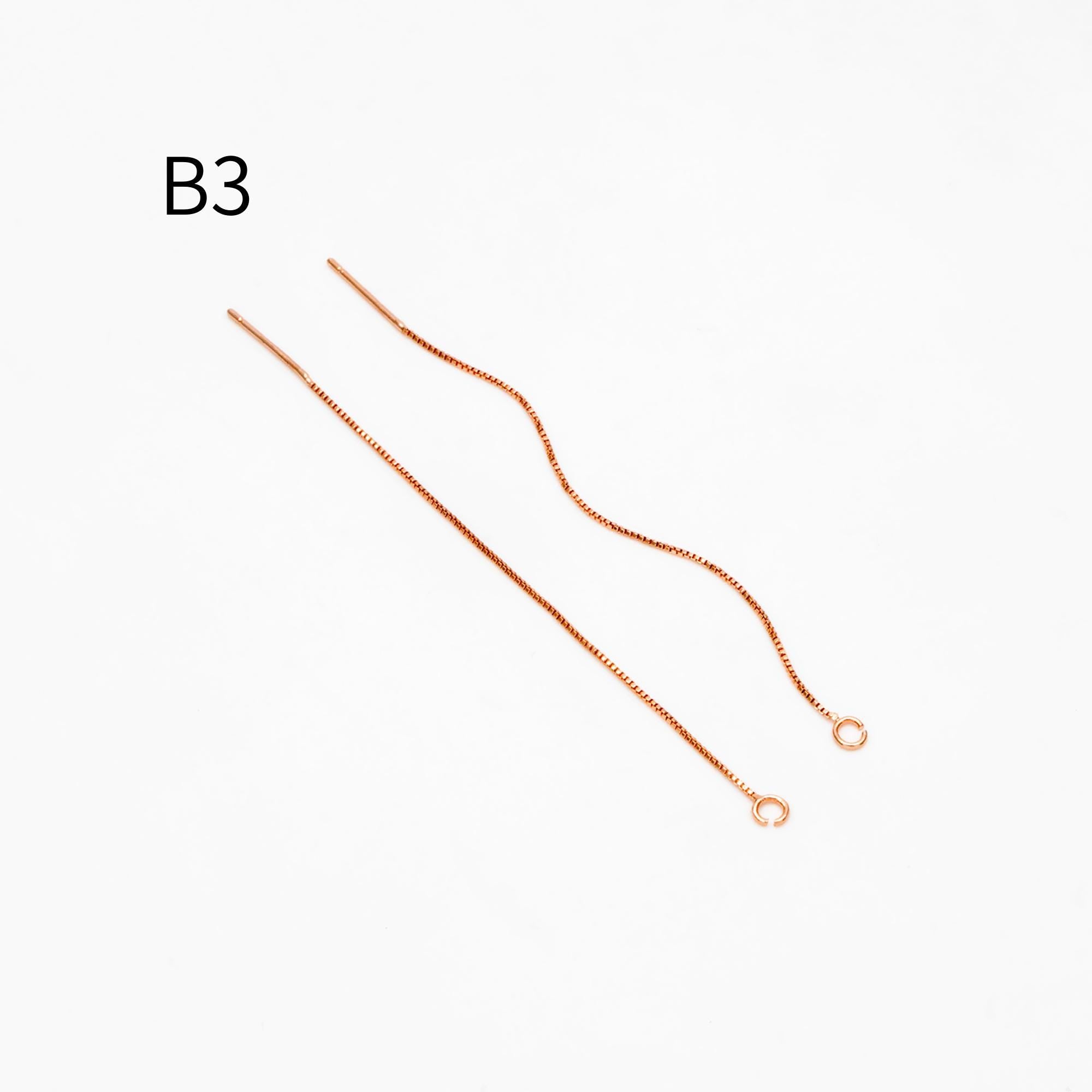 10pcs Gold/ Silver/ Rose Gold Ear Threader Earrings, Earwire Thread with Jump Ring, Color Not Easily Tarnish (GB-333)